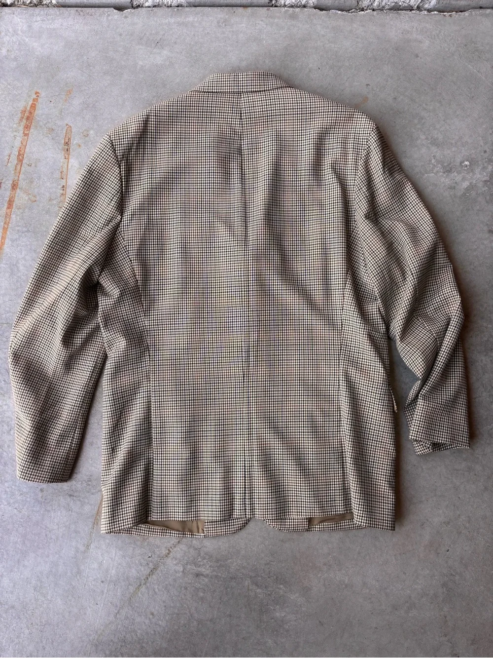 J.Crew Vintage 90s 100% Wool Houndstooth Blazer Sport Coat size 44R